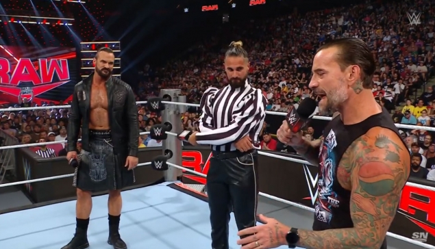 Seth Rollins présente les règles pour le CM Punk vs Drew McIntyre à WWE SummerSlam