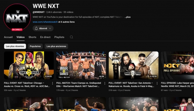 La WWE lance la chaine YouTube WWE NXT